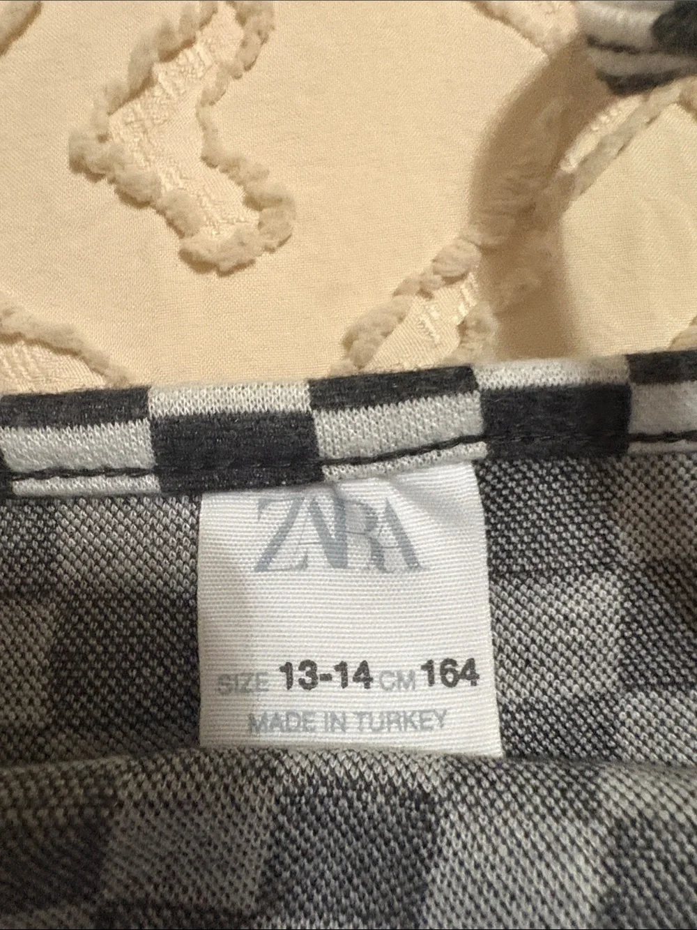 Girls 13-14 ZARA Black & White Checkerboard Slip Dress